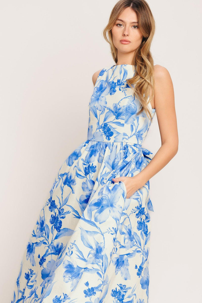 Bateau Midi Crepe Wedding Guest Fit & Flare Flying Tomato ID23589