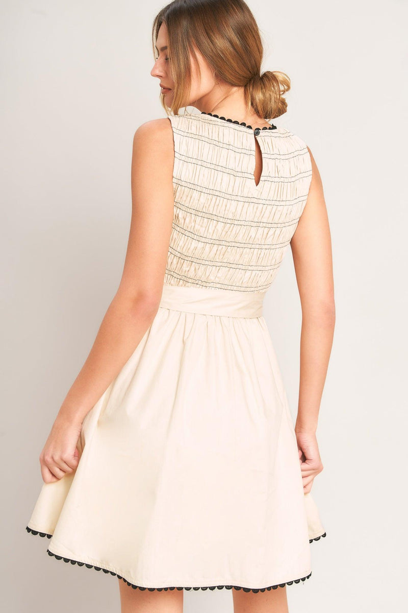Jewel Neck Mini Fit & Flare Cocktail Dress – The Dress Outlet