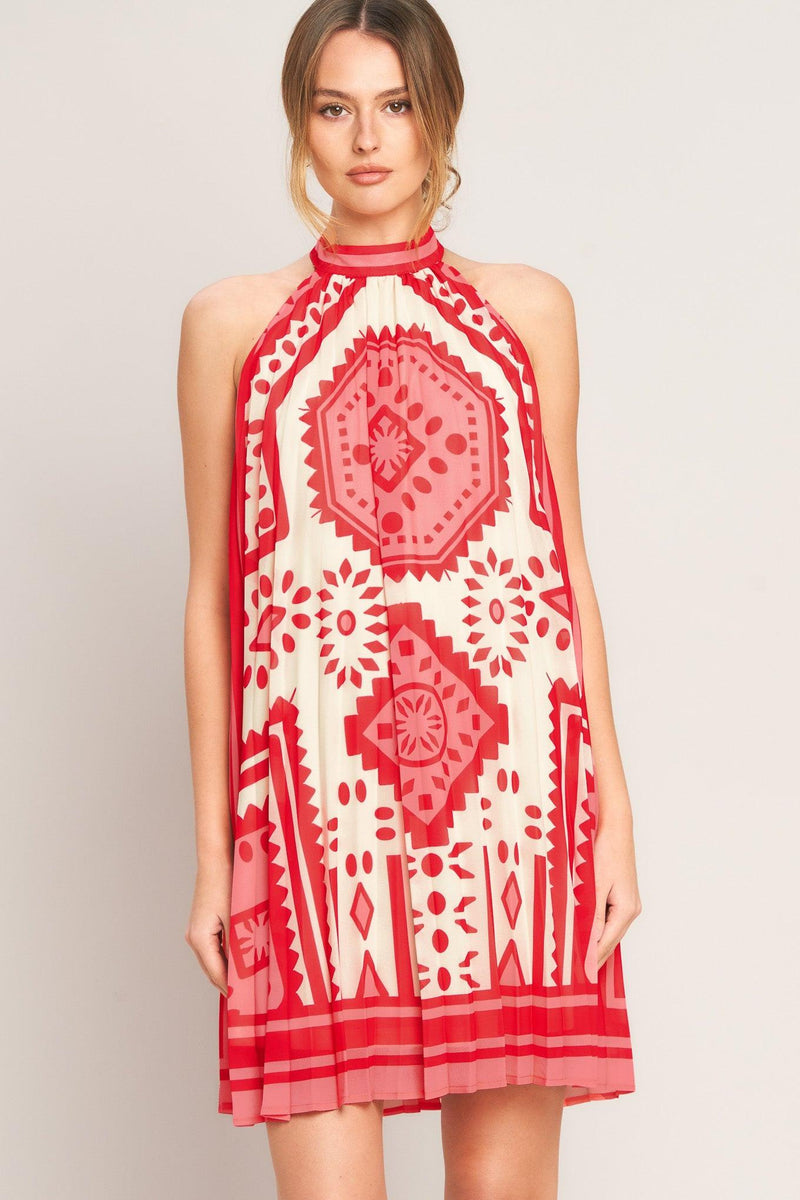 Halter Mini Chiffon Cocktail A-Line Dress Flying Tomato ID23625