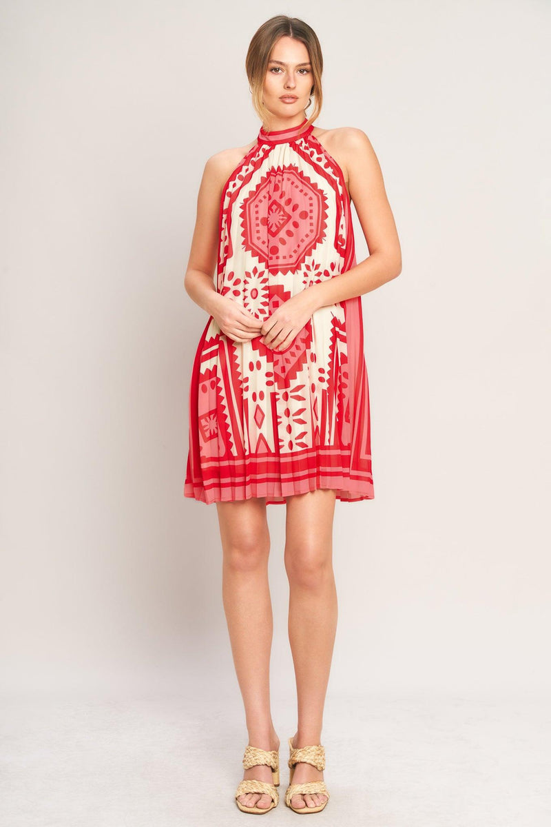 Halter Mini Chiffon Cocktail A-Line Dress Flying Tomato ID23625