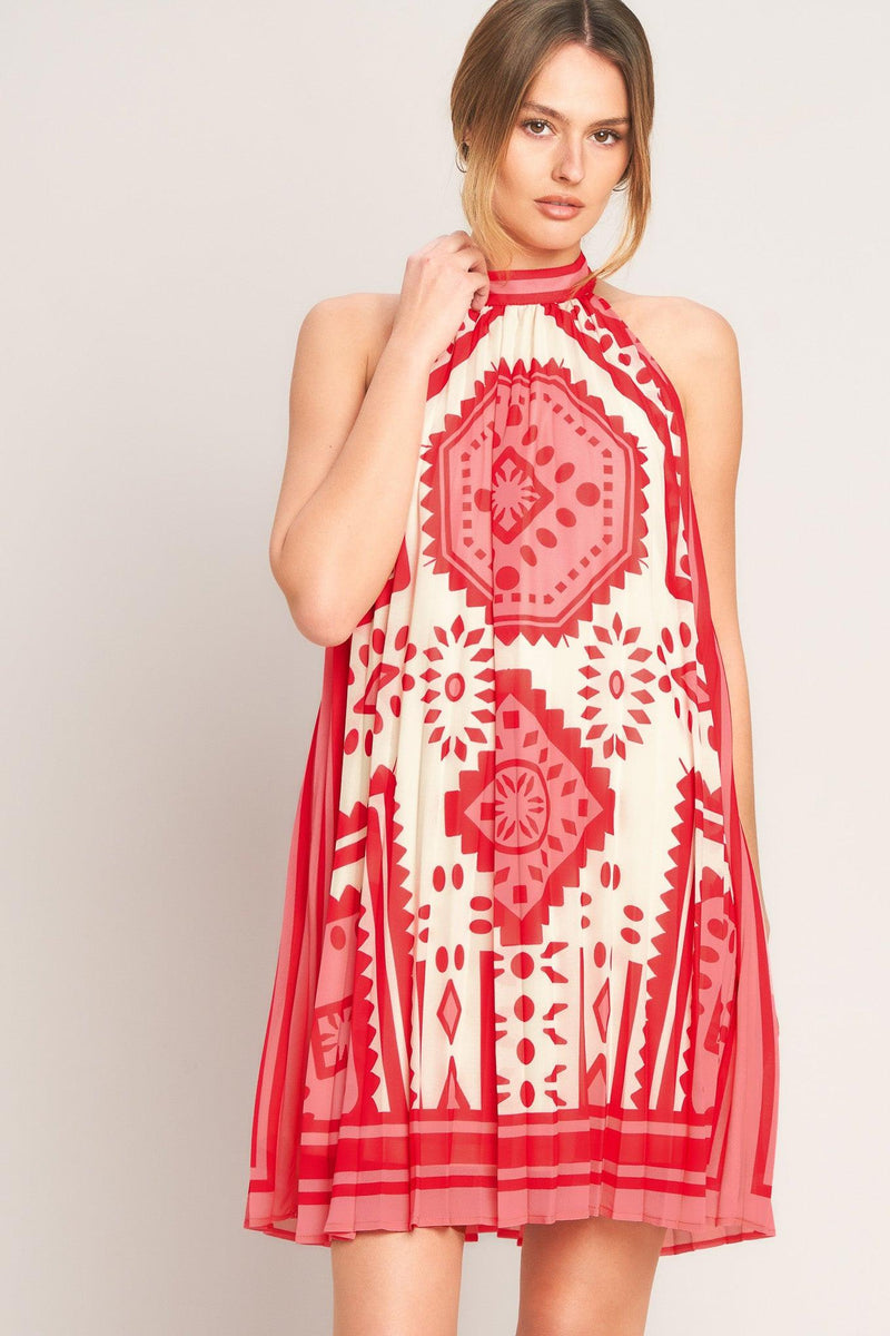 Halter Mini Chiffon Cocktail A-Line Dress Flying Tomato ID23625