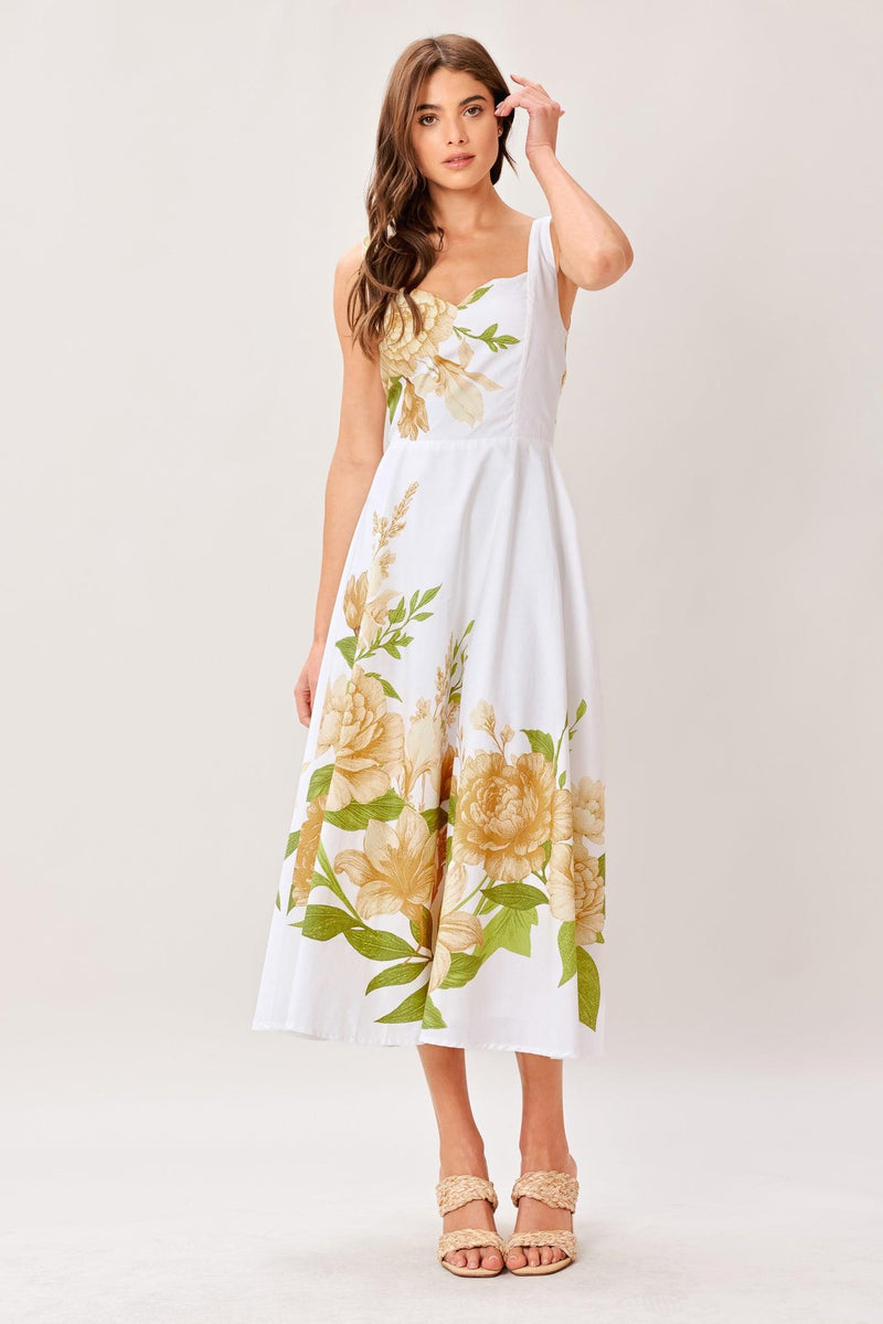 Sweetheart Midi Crepe Wedding Guest A-Line Dress Flying Tomato ID23629