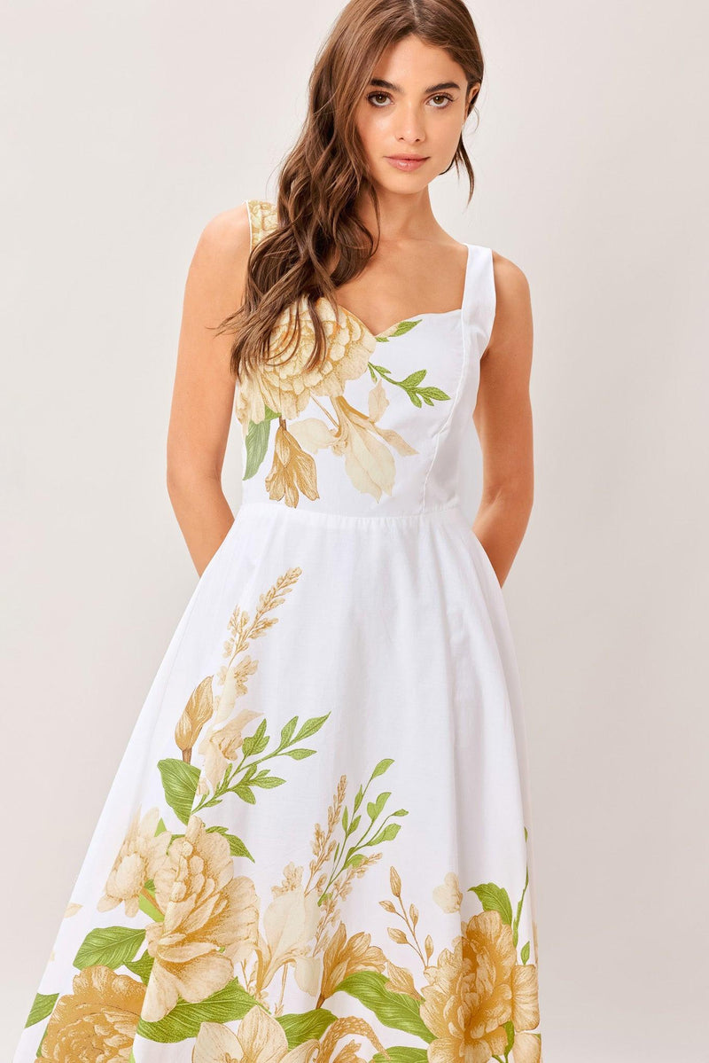 Sweetheart Midi Crepe Wedding Guest A-Line Dress Flying Tomato ID23629