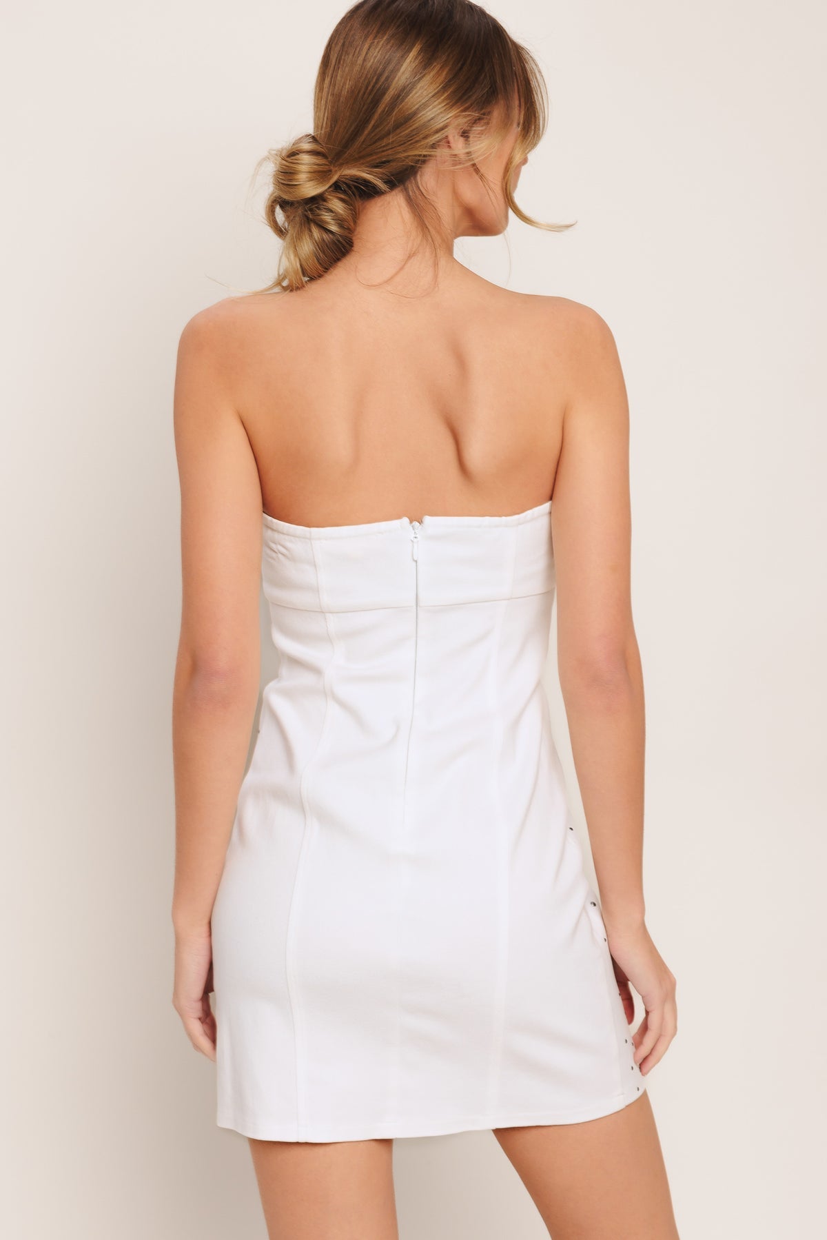 Cocktail Dresses Short Fitted Cocktail Dress Flying Tomato ID23649 White Denim