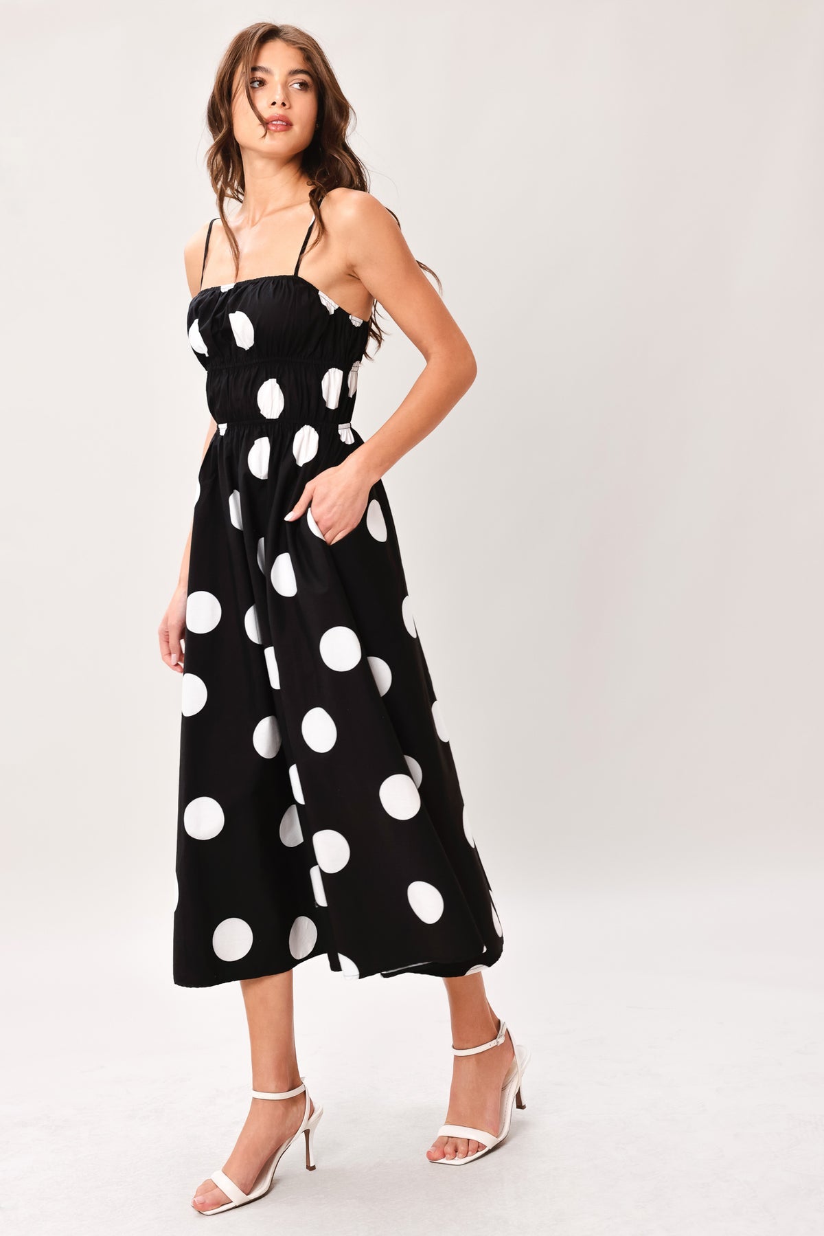 Square Midi Jersey Cocktail A-Line Flying Tomato ID23660