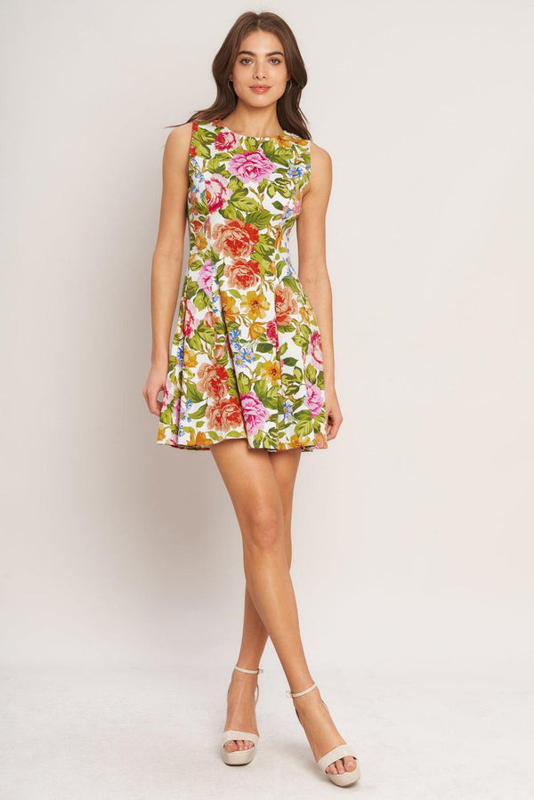 Jewel Mini Scuba Garden Party Fit & Flare Dress Flying Tomato ID23670