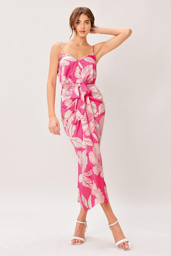 Sweetheart Midi Satin Wedding Guest Sheath Column Dress Flying Tomato ID23679