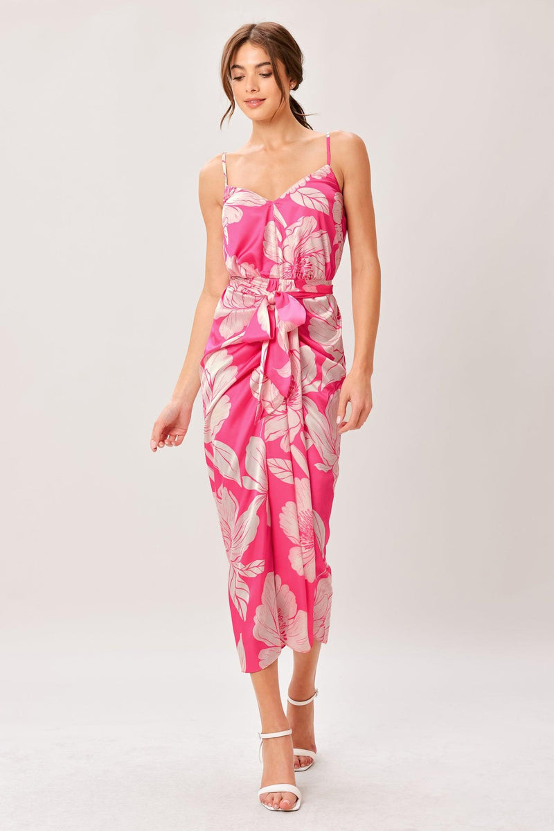 Sweetheart Midi Satin Wedding Guest Sheath Column Dress Flying Tomato ID23679