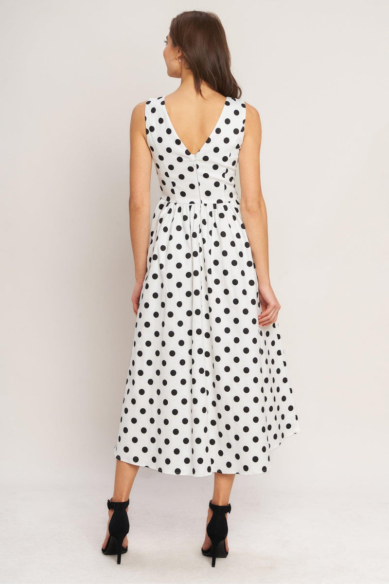 polka dot fit and flare dress Sweetheart Midi Polka Dot Fit & Flare Dress – The Dress Outlet