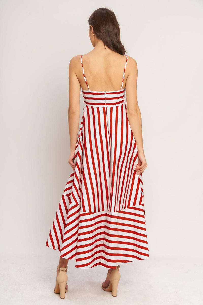 Square Neck Midi Crepe Summer Fit & Flare Dress Flying Tomato ID23681