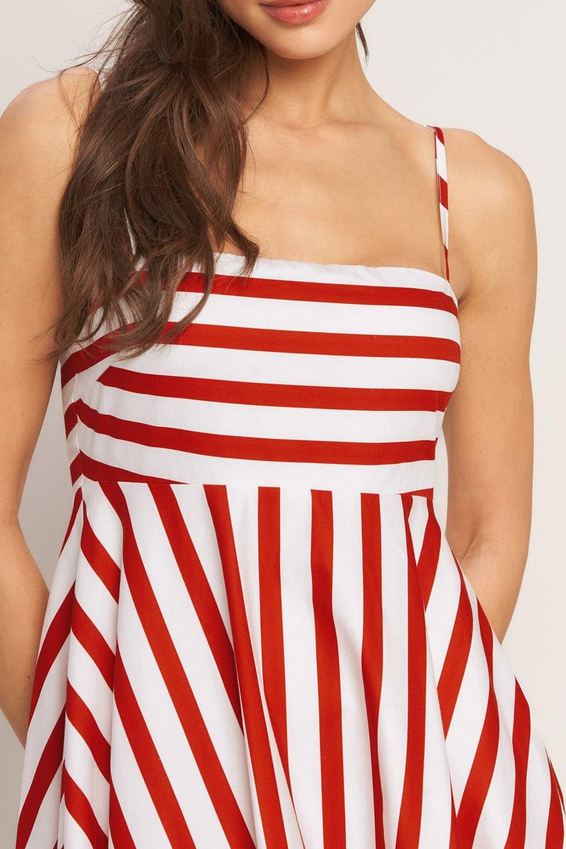 Square Neck Midi Crepe Summer Fit & Flare Dress Flying Tomato ID23681