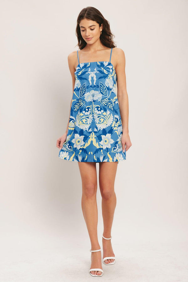 Square Neck Mini Satin Cocktail A-Line Dress Flying Tomato ID23757