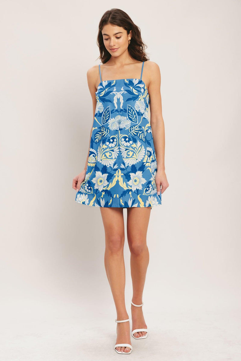 Square Neck Mini Satin Cocktail A-Line Dress Flying Tomato ID23757