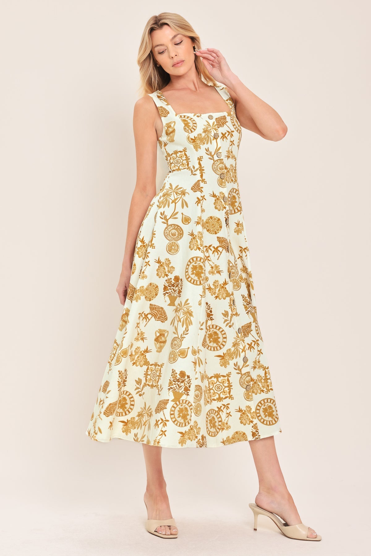 Square Midi Chiffon Special Occasion A-Line Flying Tomato ID23770