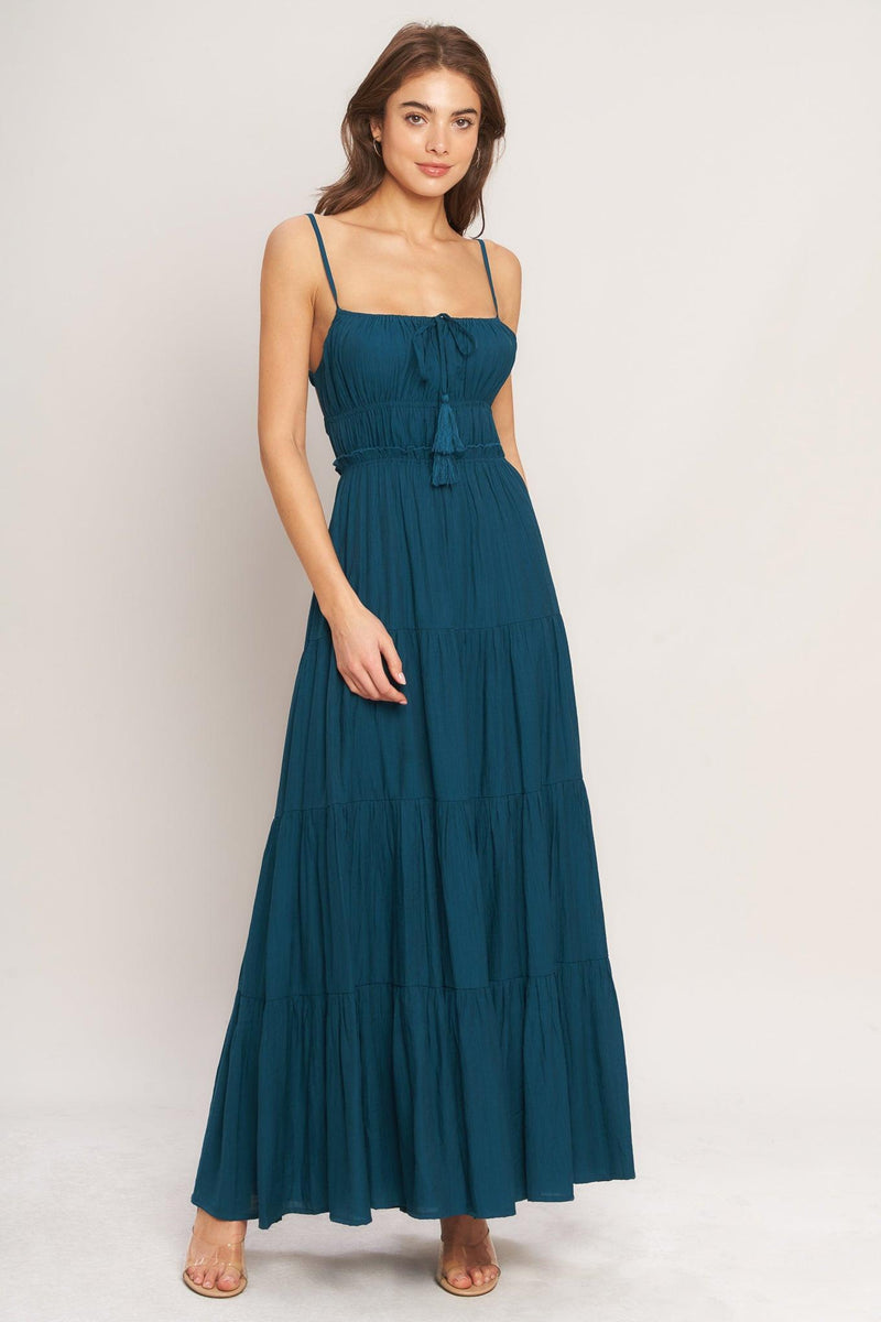 Square Neck Floor-Length Chiffon Wedding Guest A-Line Dress Flying Tomato ID23809