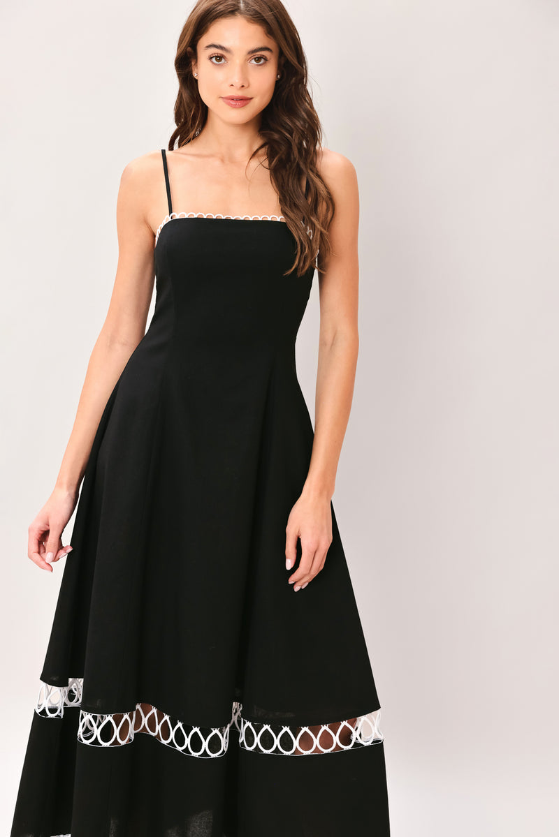 fit and flare midi formal dress Square Neck Midi Fit & Flare Dress