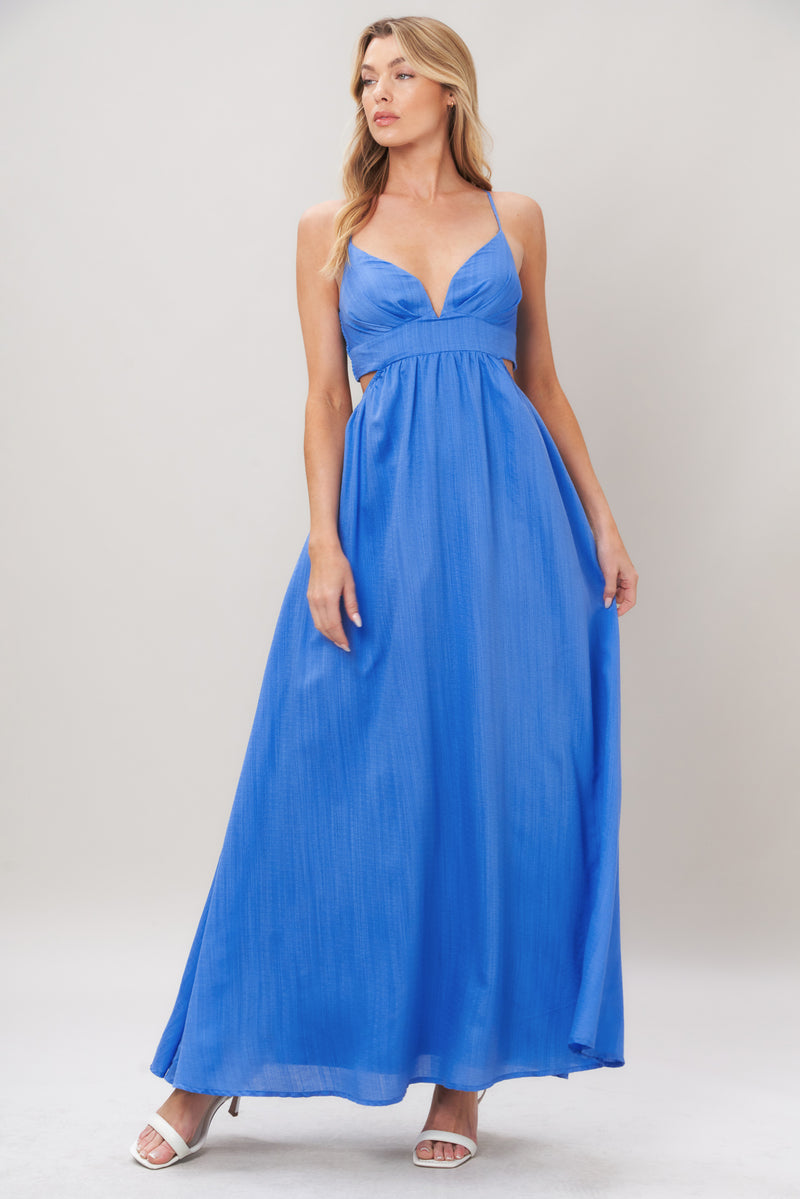 V-Neck High-Low Chiffon Formal A-Line Dress Flying Tomato ID23902