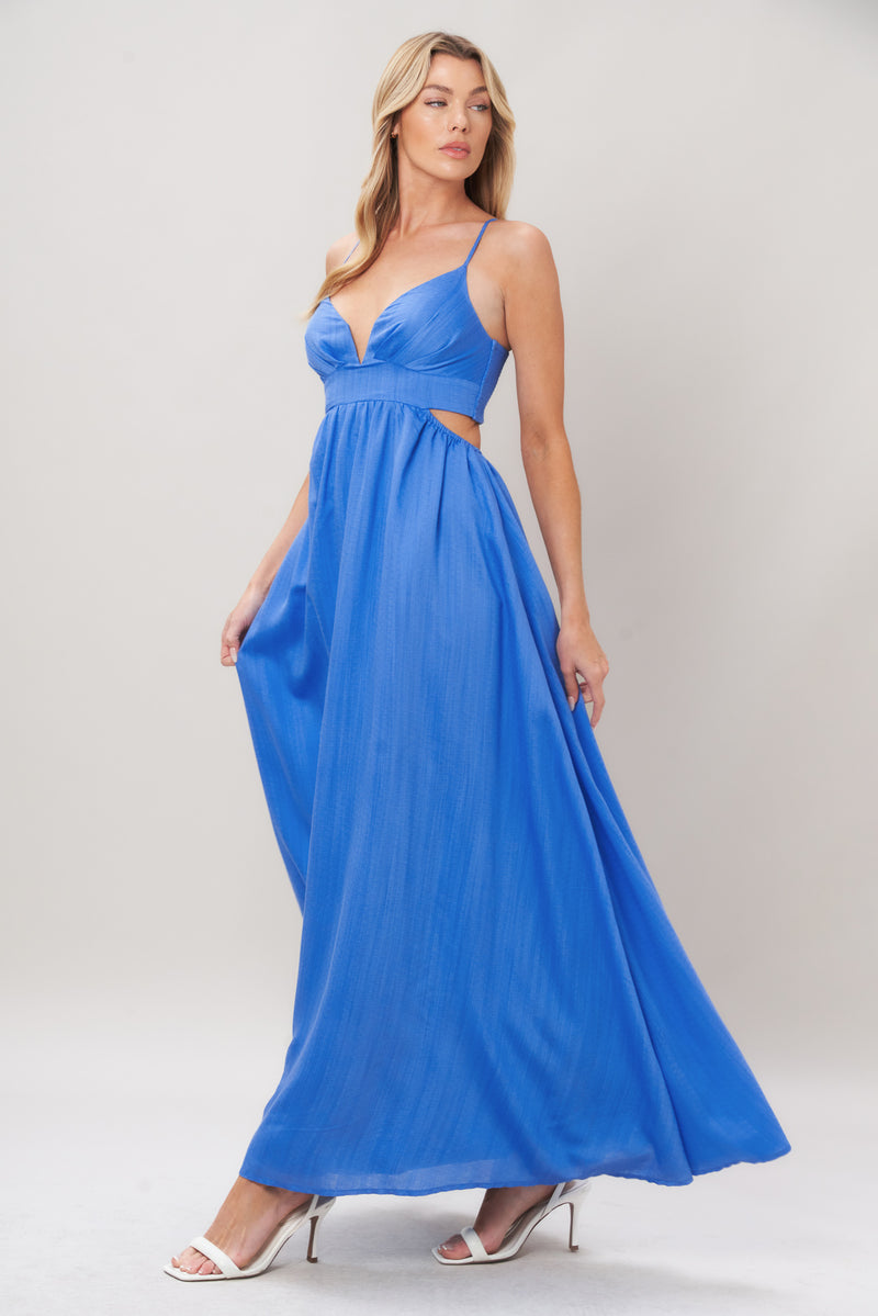 V-Neck High-Low Chiffon Formal A-Line Dress Flying Tomato ID23902