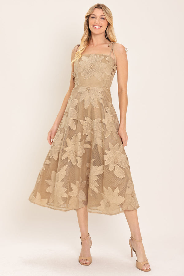 Square Midi Mesh Cocktail A-Line Flying Tomato ID23969