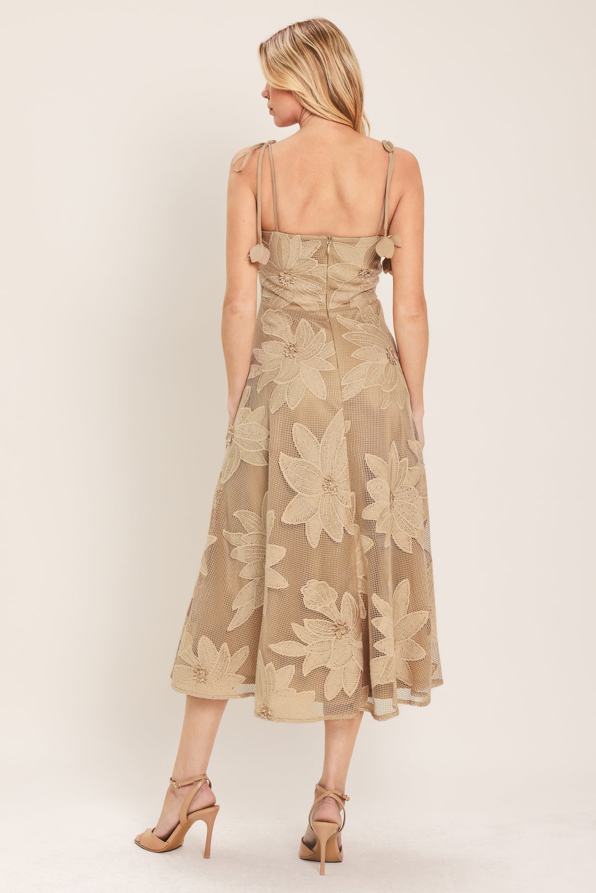 Square Midi Mesh Occasion A-Line Flying Tomato ID23969