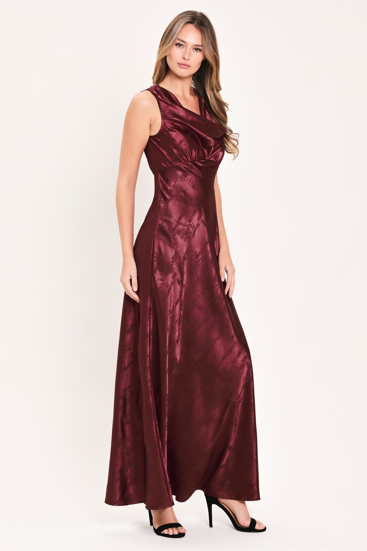 Cowl Floor-Length Satin Formal A-Line Flying Tomato ID24103