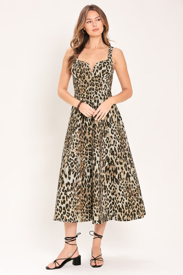 Sweetheart Midi Satin Cocktail Fit & Flare Flying Tomato ID24217