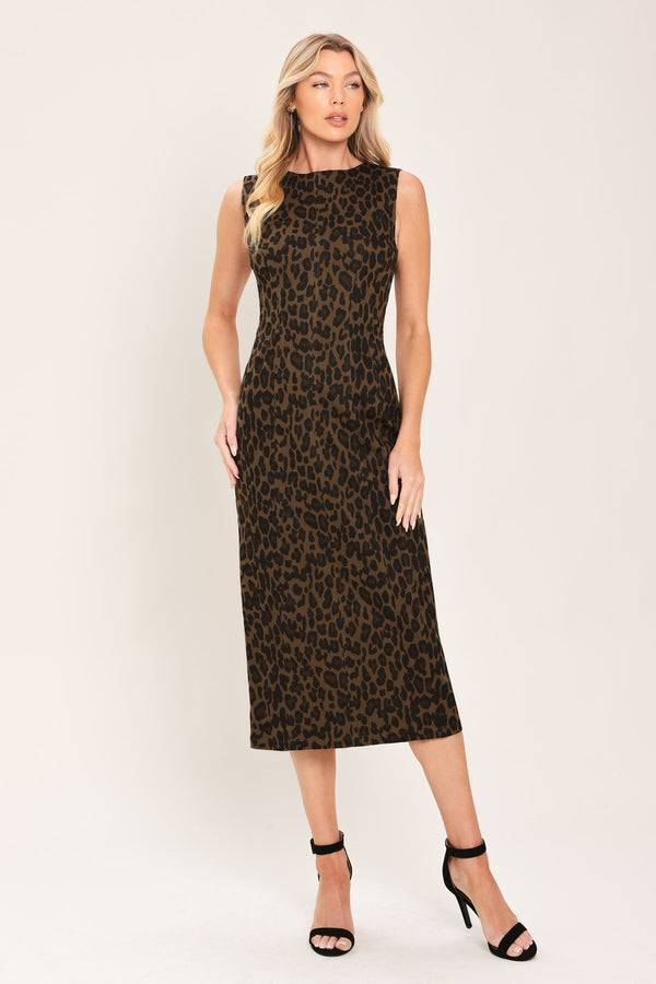 Crew Midi Jersey Cocktail Sheath Dress Flying Tomato ID24239