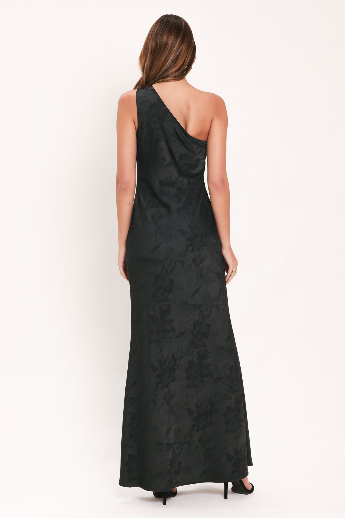 One-Shoulder Floor-Length Satin Formal Sheath Flying Tomato ID24280
