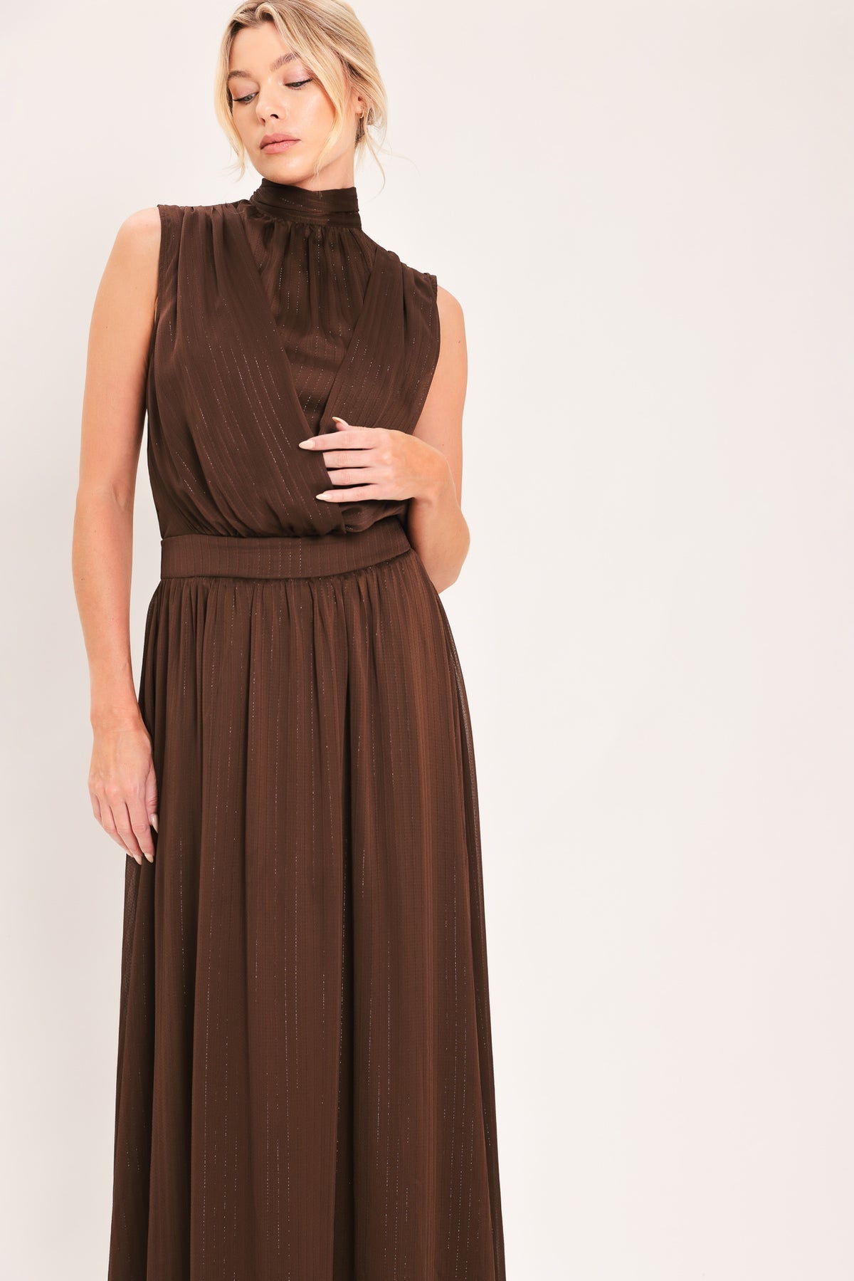 Crew/High-Neck Floor-Length Chiffon Occasion A-Line Flying Tomato ID24409