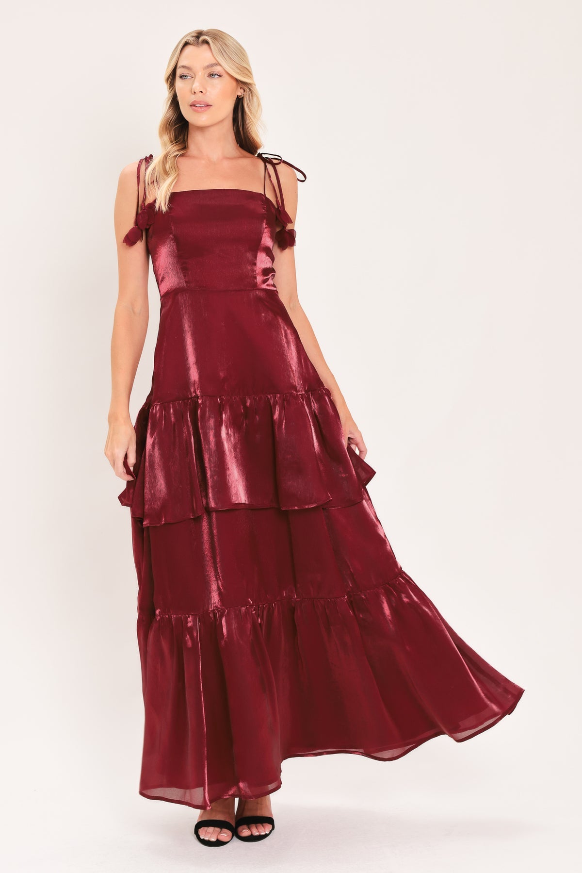 Square Floor-Length Organza Formal A-Line Flying Tomato ID24425