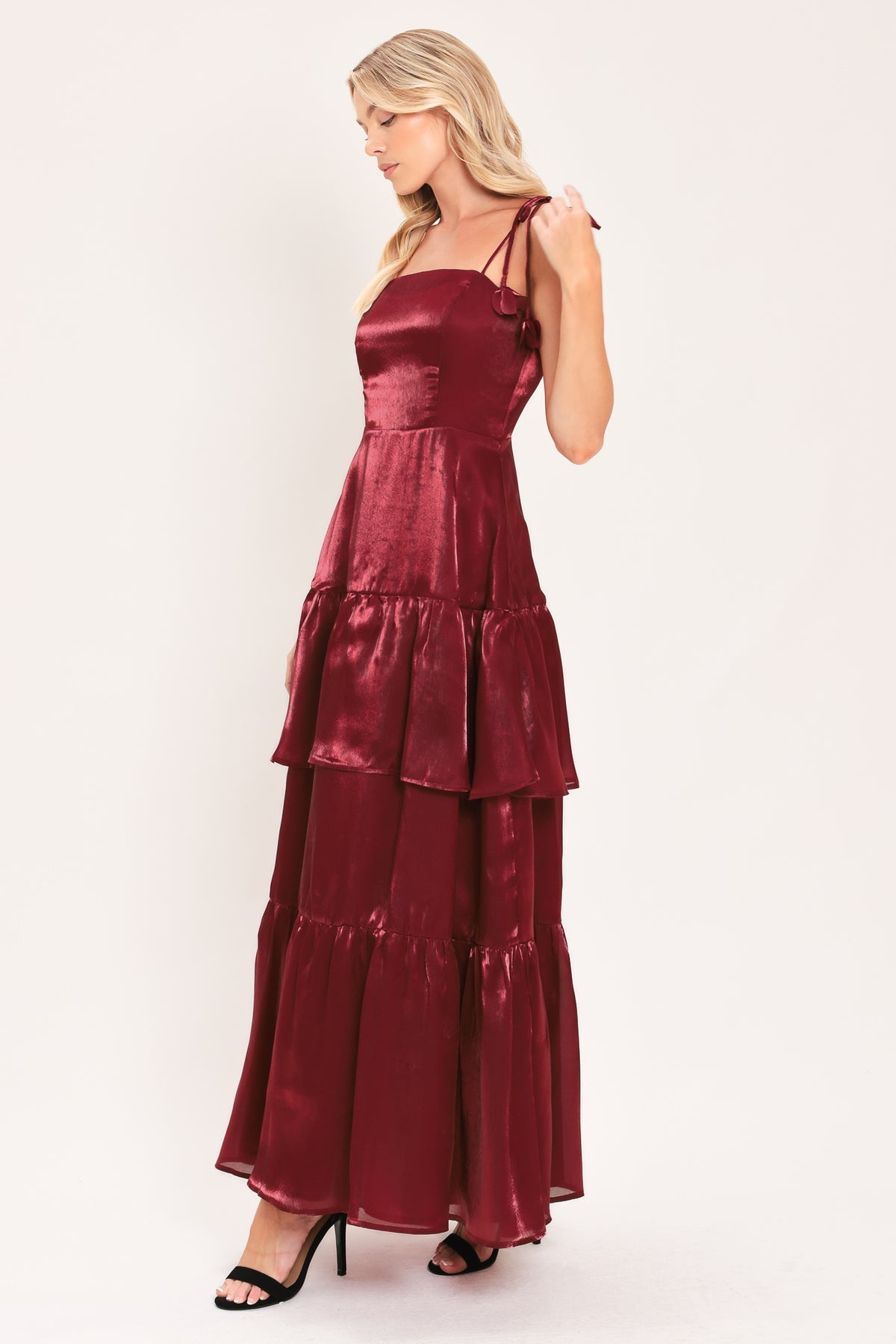 Square Floor-Length Organza Formal A-Line Flying Tomato ID24425