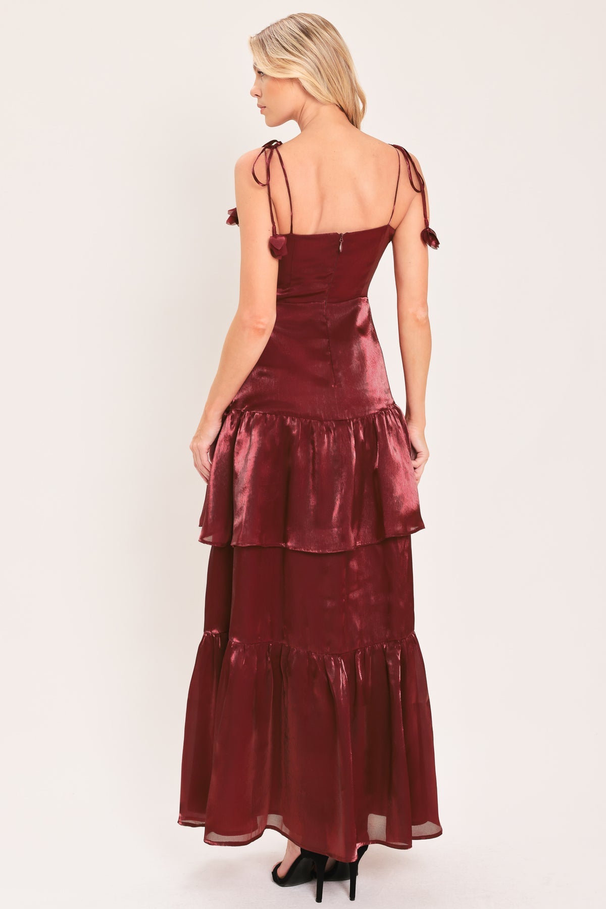 Square Floor-Length Organza Formal A-Line Flying Tomato ID24425