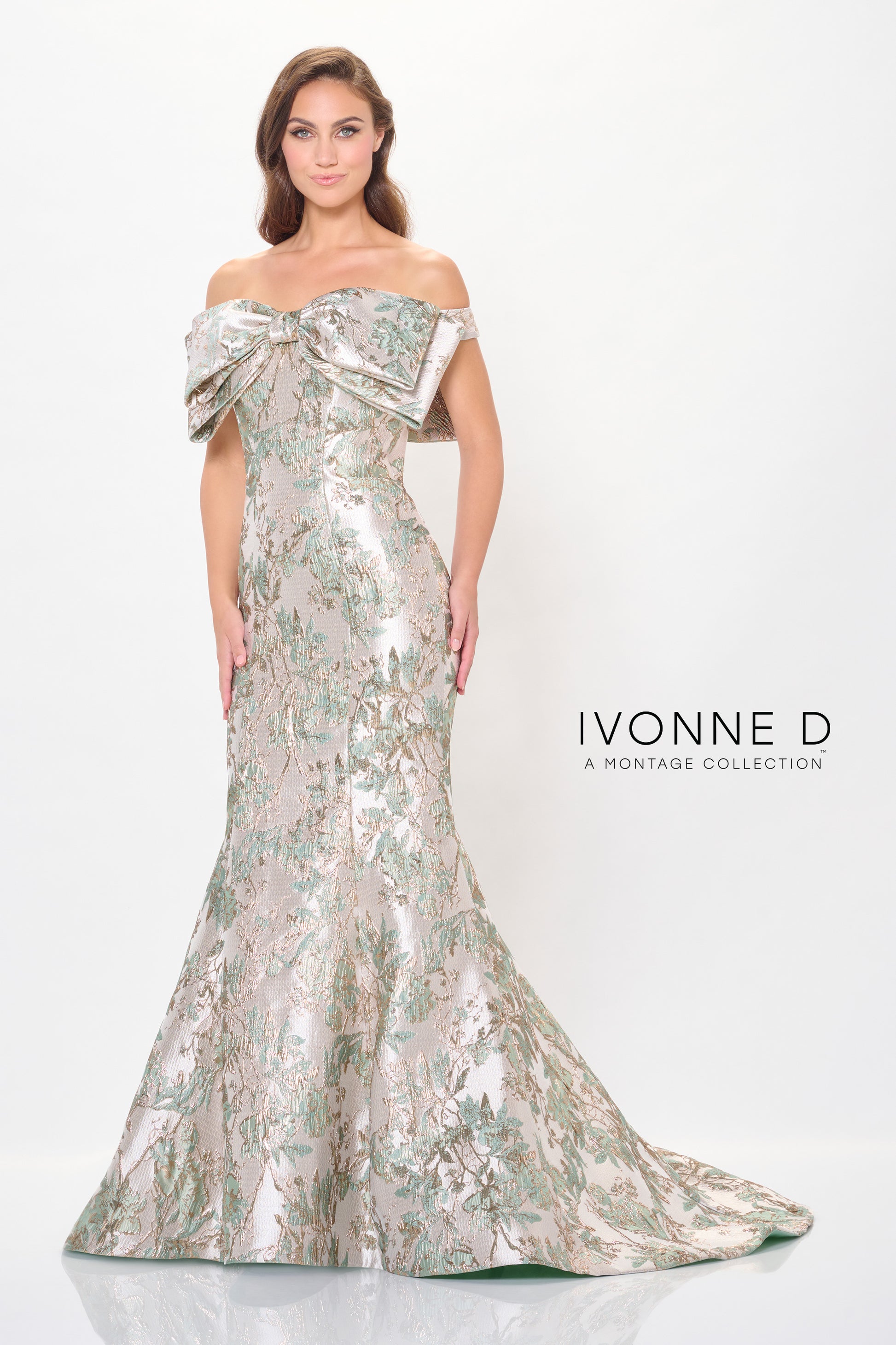 Ivonne D ID6203 Long Formal Floral Evening Dress