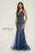 Formal Dresses Beaded Sequin Long Formal Lace Evening Dress Navy/Nude