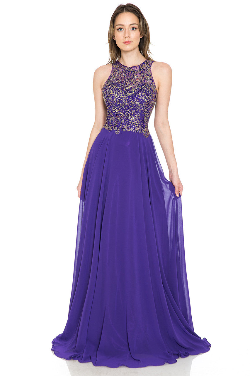 Formal Dresses Long A Line Evening Formal Dress Lenovia 8169 Purple