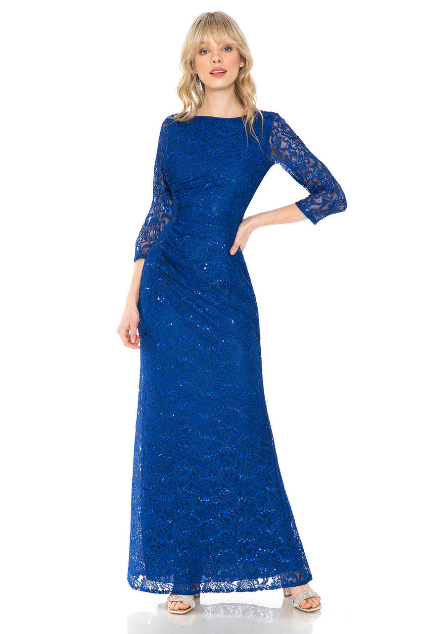 Mother of the Bride Dresses Long Sequin Formal Lace Mother of the Bride Dress Lenovia 5239 Royal Blue
