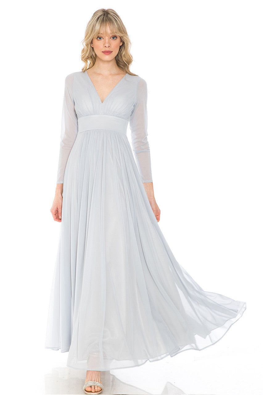 Mother of the Bride Dresses Long Sleeve Formal Mother of the Bride Dress Lenovia 5234 Silver