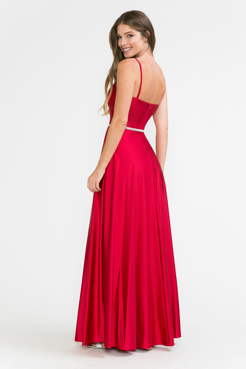 Prom Dresses Long Formal A Line Prom Dress Lenovia 5260 Red