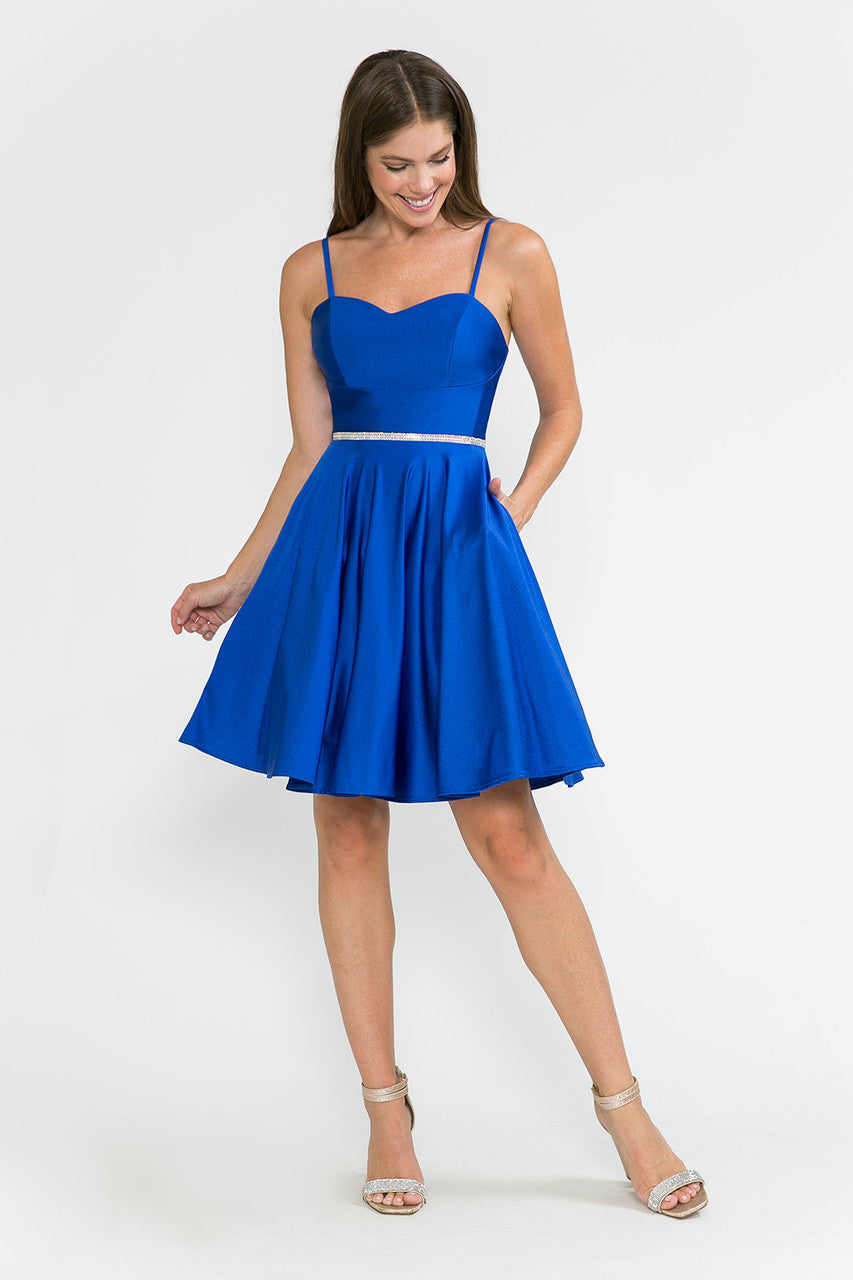 Cocktail Dresses Short Mini Cocktail A Line Dress Lenovia 5261 Royal Blue