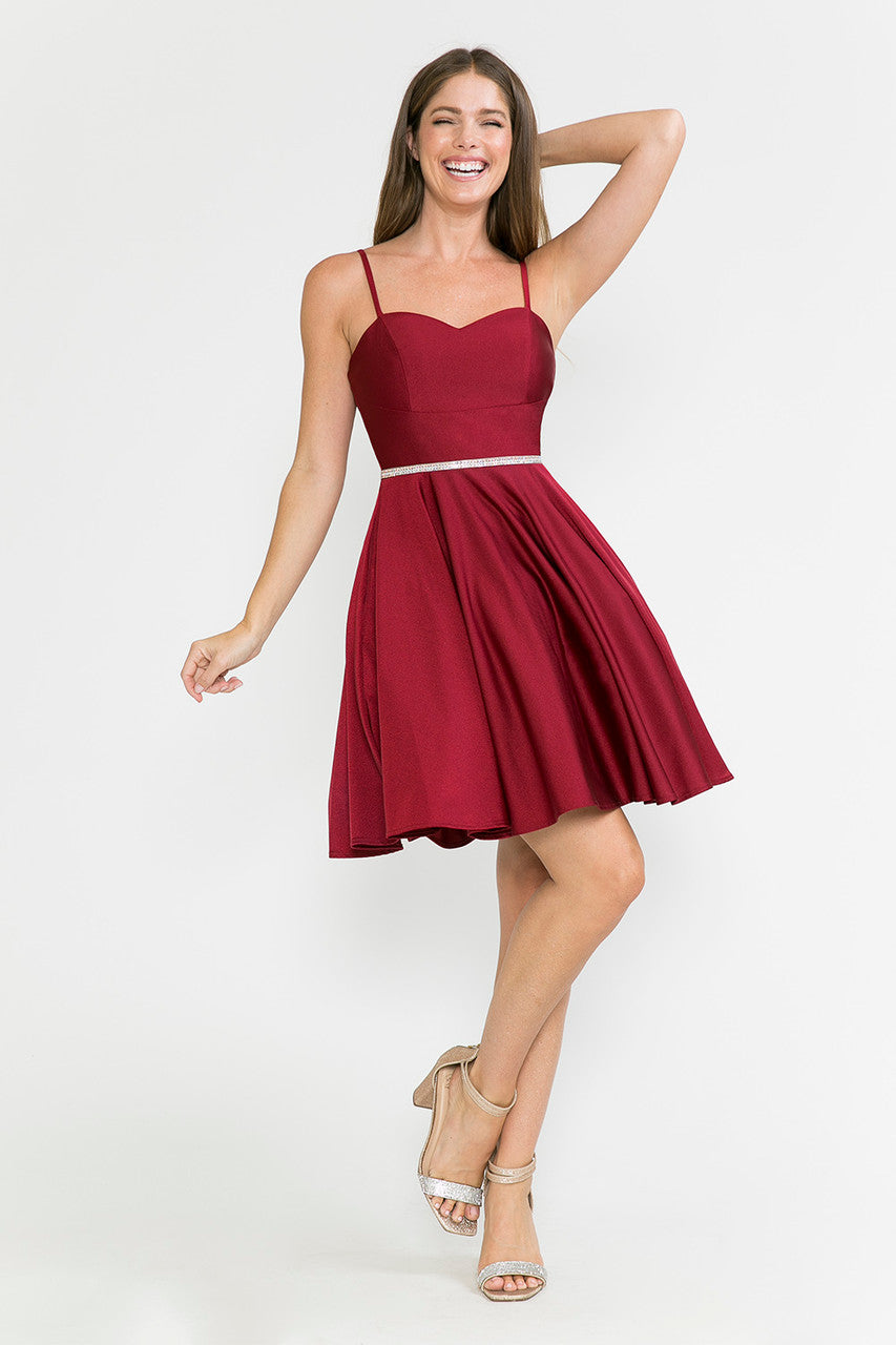 Cocktail Dresses Short Mini Cocktail A Line Dress Lenovia 5261 Burgundy