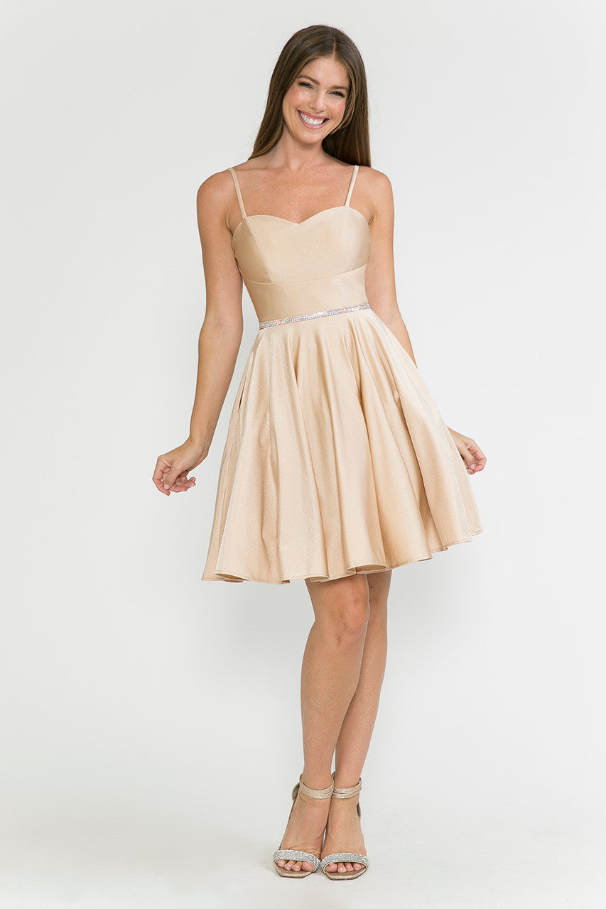Cocktail Dresses Short Mini Cocktail A Line Dress Lenovia 5261 Champagne Gold