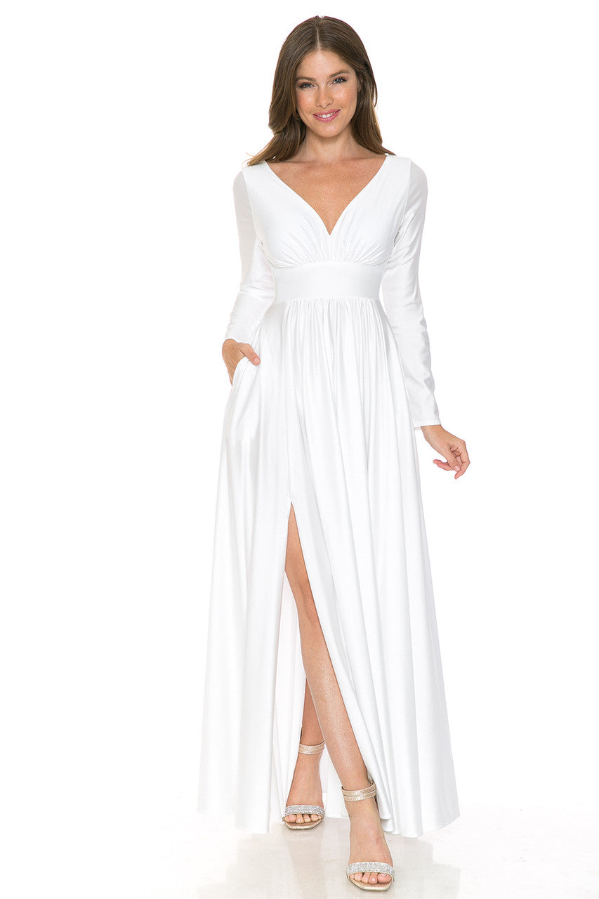 Wedding Dresses Long Bridal A Line Wedding Dress Lenovia 5231 Ivory