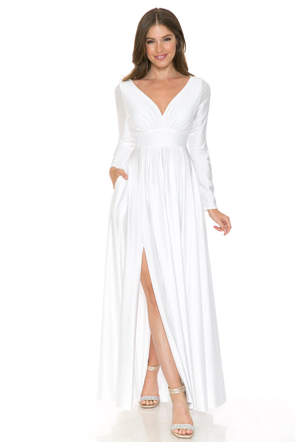 Long Bridal A Line Wedding Dress Lenovia 5231