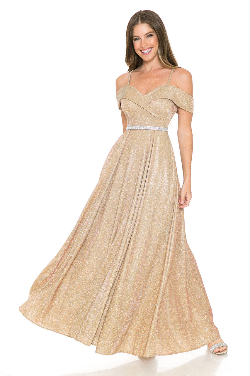 Prom Dresses Long Pleated Formal Metallic Prom Dress Lenovia 5236 Orange