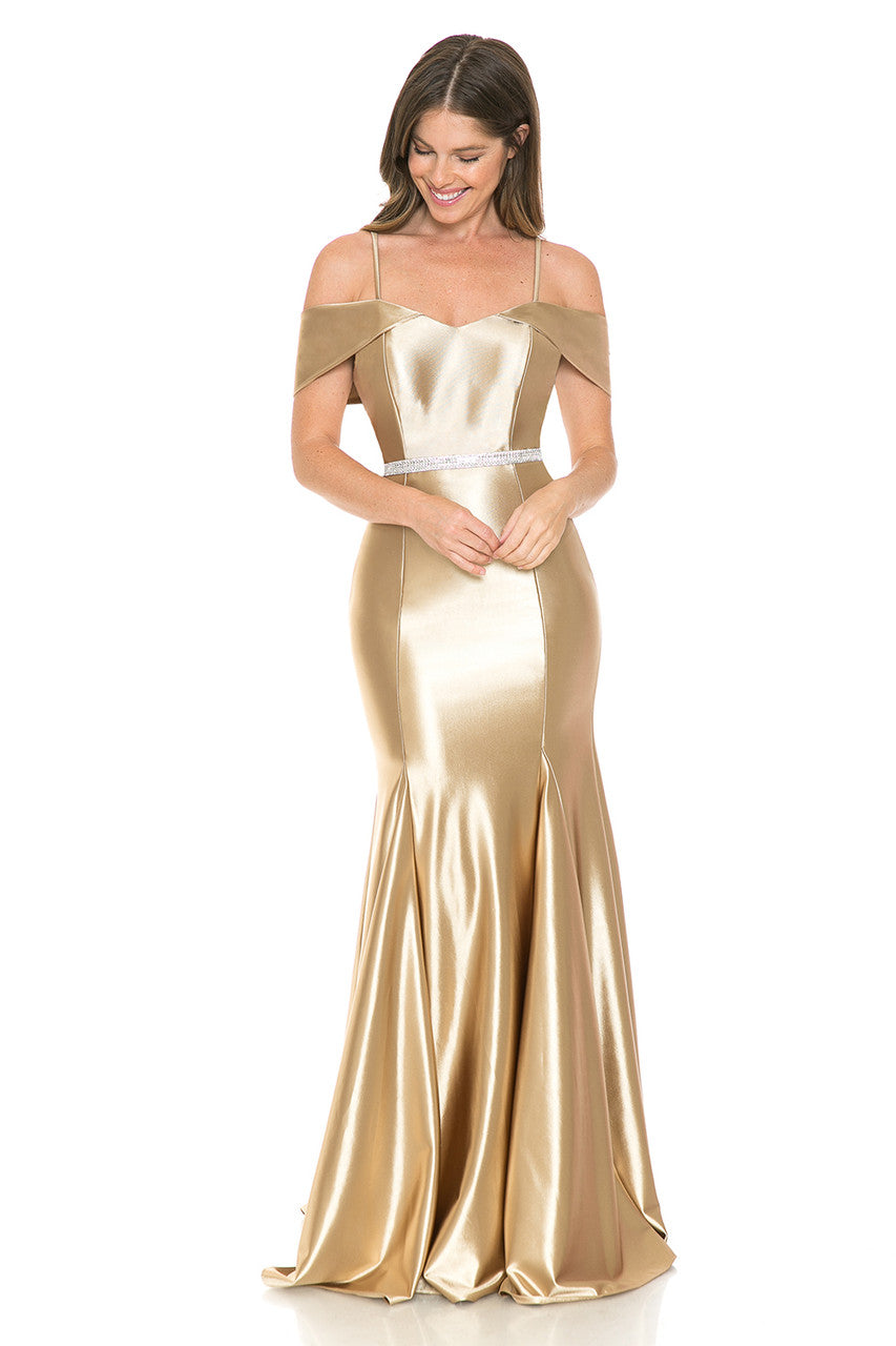 Prom Dresses Formal Long Mermaid Prom Dress Lenovia 5244 Gold