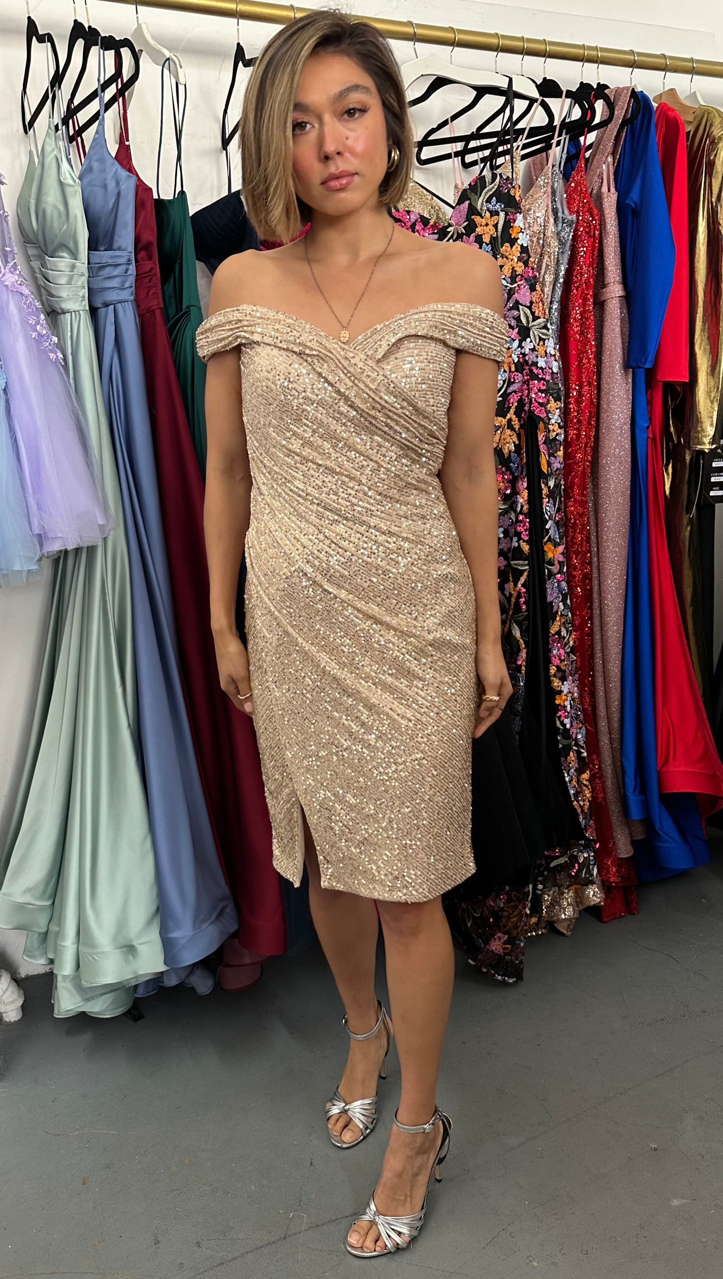 Orange Off Shoulder Short Evening Dress Cocktail Dresses Short Party Dress