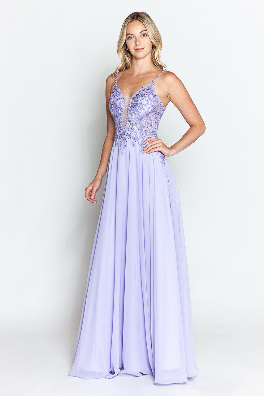 Prom Dresses Long Formal Floral Evening Prom Dress Lenovia 8185 Lilac
