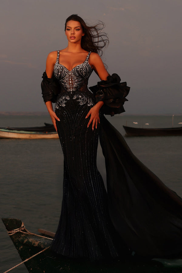 Sweetheart Floor-Length Sequin Prom Dress