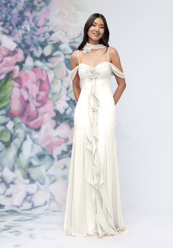 MGNY Madeline Gardner New York 3030000 Floral Bridal Long Ruffle Wedding Dress