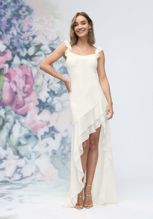 MGNY Madeline Gardner New York 3030015 Ruffle High Low Bridal Wedding Dress